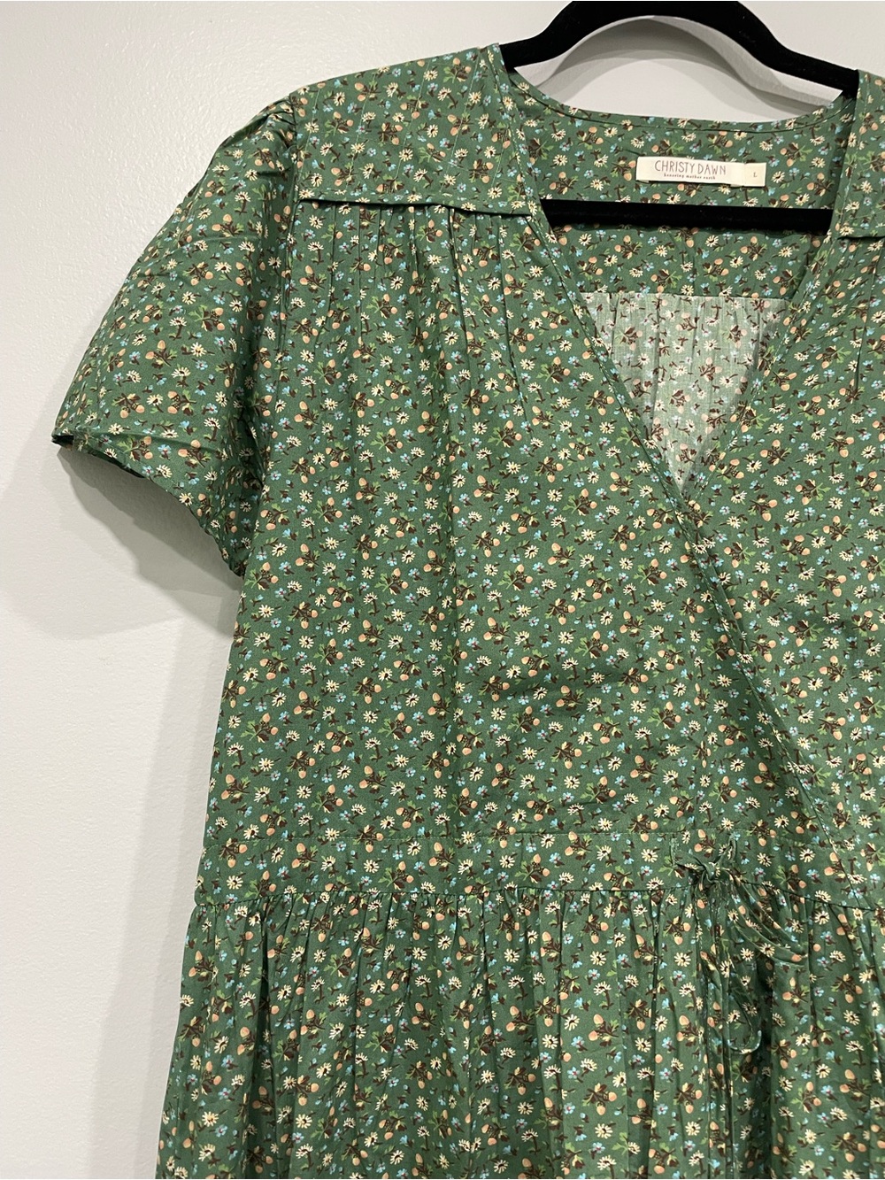 Christy Dawn Green Floral Wrap Dress - Picture 9 of 13